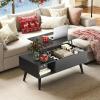 imageWLIVE Coffee Table for Living Room Small Coffee Table with Storage Lift Top Modern Wooden Dining Center Table with Storage Shelf amp Hidden Compartment 315 BlackBlack