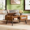 imageWLIVE Coffee Table for Living Room Small Coffee Table with Storage Lift Top Modern Wooden Dining Center Table with Storage Shelf amp Hidden Compartment 315 BlackRustic Brown
