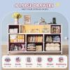 imageWLIVE Dresser TV Stand for 45 50 55 inch TV Entertainment Center with LED Lights amp Charging Station Chest of Drawers with 8 Fabric Drawers and Open Shelves for Living Room Hallway APinkApink