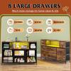 imageWLIVE Dresser TV Stand for 45 50 55 inch TV Entertainment Center with LED Lights amp Charging Station Chest of Drawers with 8 Fabric Drawers and Open Shelves for Living Room Hallway APinkRustic Brown