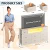 imageWLIVE Dresser TV Stand for 45 50 55 inch TV Entertainment Center with LED Lights amp Charging Station Chest of Drawers with 8 Fabric Drawers and Open Shelves for Living Room Hallway APinkCream White