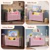 imageWLIVE Dresser TV Stand for 45 50 55 inch TV Entertainment Center with LED Lights amp Charging Station Chest of Drawers with 8 Fabric Drawers and Open Shelves for Living Room Hallway APinkApink