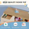 imageWLIVE Dresser TV Stand for 45 50 55 inch TV Entertainment Center with LED Lights amp Charging Station Chest of Drawers with 8 Fabric Drawers and Open Shelves for Living Room Hallway APinkCream White