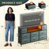 imageWLIVE Dresser TV Stand for 45 50 55 inch TV Entertainment Center with LED Lights amp Charging Station Chest of Drawers with 8 Fabric Drawers and Open Shelves for Living Room Hallway APinkTurquoise