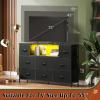 imageWLIVE Dresser TV Stand for 45 50 55 inch TV Entertainment Center with LED Lights amp Charging Station Chest of Drawers with 8 Fabric Drawers and Open Shelves for Living Room Hallway APinkBlack