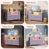 imageWLIVE Dresser TV Stand for 45 50 55 inch TV Entertainment Center with LED Lights amp Charging Station Chest of Drawers with 8 Fabric Drawers and Open Shelves for Living Room Hallway APinkPurple