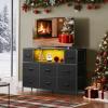 imageWLIVE Dresser TV Stand for 45 50 55 inch TV Entertainment Center with LED Lights amp Charging Station Chest of Drawers with 8 Fabric Drawers and Open Shelves for Living Room Hallway APinkBlack