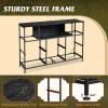 imageWLIVE Dresser TV Stand for 45 50 55 inch TV Entertainment Center with LED Lights amp Charging Station Chest of Drawers with 8 Fabric Drawers and Open Shelves for Living Room Hallway APinkCharcoal Black Wood Grain