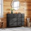 imageWLIVE Dresser for Bedroom with 8 Drawers Wide Fabric Dresser for Storage and Organization Bedroom Dressers Chest of Drawers for Living Room Closet Hallway Cloudy PinkBlack