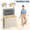 imageWLIVE Dresser for Bedroom with 8 Drawers Wide Fabric Dresser for Storage and Organization Bedroom Dressers Chest of Drawers for Living Room Closet Hallway Cloudy PinkCream White