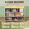 imageWLIVE Dresser for Bedroom with 8 Drawers Wide Fabric Dresser for Storage and Organization Bedroom Dressers Chest of Drawers for Living Room Closet Hallway Cloudy PinkLight Grey