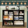 imageWLIVE Dresser for Bedroom with 8 Drawers Wide Fabric Dresser for Storage and Organization Bedroom Dressers Chest of Drawers for Living Room Closet Hallway Cloudy PinkTurquoise