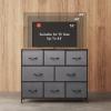 imageWLIVE Dresser for Bedroom with 8 Drawers Wide Fabric Dresser for Storage and Organization Bedroom Dressers Chest of Drawers for Living Room Closet Hallway Cloudy PinkDark Grey