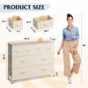 imageWLIVE Dresser for Bedroom with 8 Drawers Wide Fabric Dresser for Storage and Organization Bedroom Dressers Chest of Drawers for Living Room Closet Hallway Cloudy PinkCream White