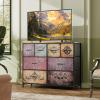 imageWLIVE Dresser for Bedroom with 8 Drawers Wide Fabric Dresser for Storage and Organization Bedroom Dressers Chest of Drawers for Living Room Closet Hallway Cloudy PinkPattern
