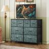 imageWLIVE Dresser for Bedroom with 8 Drawers Wide Fabric Dresser for Storage and Organization Bedroom Dressers Chest of Drawers for Living Room Closet Hallway Cloudy PinkTurquoise