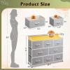 imageWLIVE Dresser for Bedroom with 8 Drawers Wide Fabric Dresser for Storage and Organization Bedroom Dressers Chest of Drawers for Living Room Closet Hallway Cloudy PinkLight Grey