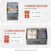 imageWLIVE Dresser for Bedroom with 8 Drawers Wide Fabric Dresser for Storage and Organization Bedroom Dressers Chest of Drawers for Living Room Closet Hallway Cloudy PinkDark Grey