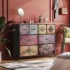 imageWLIVE Dresser for Bedroom with 8 Drawers Wide Fabric Dresser for Storage and Organization Bedroom Dressers Chest of Drawers for Living Room Closet Hallway Cloudy PinkPattern