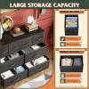 imageWLIVE Dresser for Bedroom with 8 Drawers Wide Fabric Dresser for Storage and Organization Bedroom Dressers Chest of Drawers for Living Room Closet Hallway Cloudy PinkCharcoal Black Wood Grain Print
