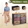 imageWLIVE Dresser for Bedroom with 8 Drawers Wide Fabric Dresser for Storage and Organization Bedroom Dressers Chest of Drawers for Living Room Closet Hallway Cloudy PinkPattern