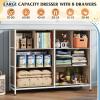 imageWLIVE Dresser for Bedroom with 8 Drawers Wide Fabric Dresser for Storage and Organization Bedroom Dressers Chest of Drawers for Living Room Closet Hallway Cloudy PinkCream White