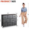 imageWLIVE Dresser for Bedroom with 8 Drawers Wide Fabric Dresser for Storage and Organization Bedroom Dressers Chest of Drawers for Living Room Closet Hallway Cloudy PinkDark Grey