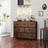 imageWLIVE Dresser for Bedroom with 8 Drawers Wide Fabric Dresser for Storage and Organization Bedroom Dressers Chest of Drawers for Living Room Closet Hallway Cloudy PinkRustic Brown
