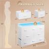 imageWLIVE Dresser for Bedroom with 8 Drawers Wide Fabric Dresser for Storage and Organization Bedroom Dressers Chest of Drawers for Living Room Closet Hallway Cloudy PinkWhite