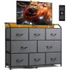 imageWLIVE Dresser for Bedroom with 8 Drawers Wide Fabric Dresser for Storage and Organization Bedroom Dressers Chest of Drawers for Living Room Closet Hallway Cloudy PinkDark Grey