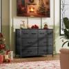 imageWLIVE Dresser for Bedroom with 8 Drawers Wide Fabric Dresser for Storage and Organization Bedroom Dressers Chest of Drawers for Living Room Closet Hallway Cloudy PinkCharcoal Black Wood Grain Print