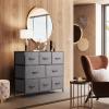 imageWLIVE Dresser for Bedroom with 8 Drawers Wide Fabric Dresser for Storage and Organization Bedroom Dressers Chest of Drawers for Living Room Closet Hallway Cloudy PinkDark Grey