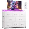 imageWLIVE Dresser for Bedroom with 8 Drawers Wide Fabric Dresser for Storage and Organization Bedroom Dressers Chest of Drawers for Living Room Closet Hallway Cloudy PinkWhite
