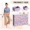 imageWLIVE Dresser for Bedroom with 8 Drawers Wide Fabric Dresser for Storage and Organization Bedroom Dressers Chest of Drawers for Living Room Closet Hallway Cloudy PinkTiedye Purple Print