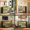 imageWLIVE Dresser for Bedroom with 8 Drawers Wide Fabric Dresser for Storage and Organization Bedroom Dressers Chest of Drawers for Living Room Closet Hallway Cloudy PinkFloral Painted