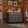 imageWLIVE Dresser for Bedroom with 8 Drawers Wide Fabric Dresser for Storage and Organization Bedroom Dressers Chest of Drawers for Living Room Closet Hallway Cloudy PinkDark Grey