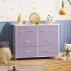 imageWLIVE Dresser for Bedroom with 8 Drawers Wide Fabric Dresser for Storage and Organization Bedroom Dressers Chest of Drawers for Living Room Closet Hallway Cloudy PinkPurple