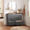 imageWLIVE Dresser for Bedroom with 8 Drawers Wide Fabric Dresser for Storage and Organization Bedroom Dressers Chest of Drawers for Living Room Closet Hallway Cloudy PinkDark Grey