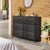 imageWLIVE Dresser for Bedroom with 8 Drawers Wide Fabric Dresser for Storage and Organization Bedroom Dressers Chest of Drawers for Living Room Closet Hallway Cloudy PinkBlack