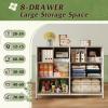 imageWLIVE Dresser for Bedroom with 8 Drawers Wide Fabric Dresser for Storage and Organization Bedroom Dressers Chest of Drawers for Living Room Closet Hallway Cloudy PinkLight Grey