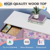 imageWLIVE Dresser for Bedroom with 8 Drawers Wide Fabric Dresser for Storage and Organization Bedroom Dressers Chest of Drawers for Living Room Closet Hallway Cloudy PinkTiedye Purple Print