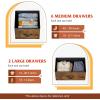 imageWLIVE Dresser for Bedroom with 8 Drawers Wide Fabric Dresser for Storage and Organization Bedroom Dressers Chest of Drawers for Living Room Closet Hallway Cloudy PinkRustic Brown