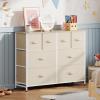 imageWLIVE Dresser for Bedroom with 8 Drawers Wide Fabric Dresser for Storage and Organization Bedroom Dressers Chest of Drawers for Living Room Closet Hallway Cloudy PinkCream White