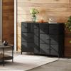 imageWLIVE Dresser for Bedroom with 8 Drawers Wide Fabric Dresser for Storage and Organization Bedroom Dressers Chest of Drawers for Living Room Closet Hallway Cloudy PinkBlack