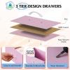 imageWLIVE Dresser for Bedroom with 8 Drawers Wide Fabric Dresser for Storage and Organization Bedroom Dressers Chest of Drawers for Living Room Closet Hallway Cloudy PinkApink