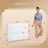 imageWLIVE Dresser for Bedroom with 8 Drawers Wide Fabric Dresser for Storage and Organization Bedroom Dressers Chest of Drawers for Living Room Closet Hallway Cloudy PinkWhite