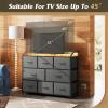 imageWLIVE Dresser for Bedroom with 8 Drawers Wide Fabric Dresser for Storage and Organization Bedroom Dressers Chest of Drawers for Living Room Closet Hallway Cloudy PinkDark Grey