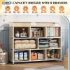 imageWLIVE Dresser for Bedroom with 8 Drawers Wide Fabric Dresser for Storage and Organization Bedroom Dressers Chest of Drawers for Living Room Closet Hallway Cloudy PinkCream White