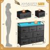 imageWLIVE Dresser for Bedroom with 8 Drawers Wide Fabric Dresser for Storage and Organization Bedroom Dressers Chest of Drawers for Living Room Closet Hallway Cloudy PinkCharcoal Black Wood Grain Print