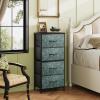 imageWLIVE Dresser with 4 Drawers Storage Tower Organizer Unit Fabric Dresser for Bedroom Hallway Entryway Closets Sturdy Steel Frame Wood Top Easy Pull Handle Vintage GreenTurquoise